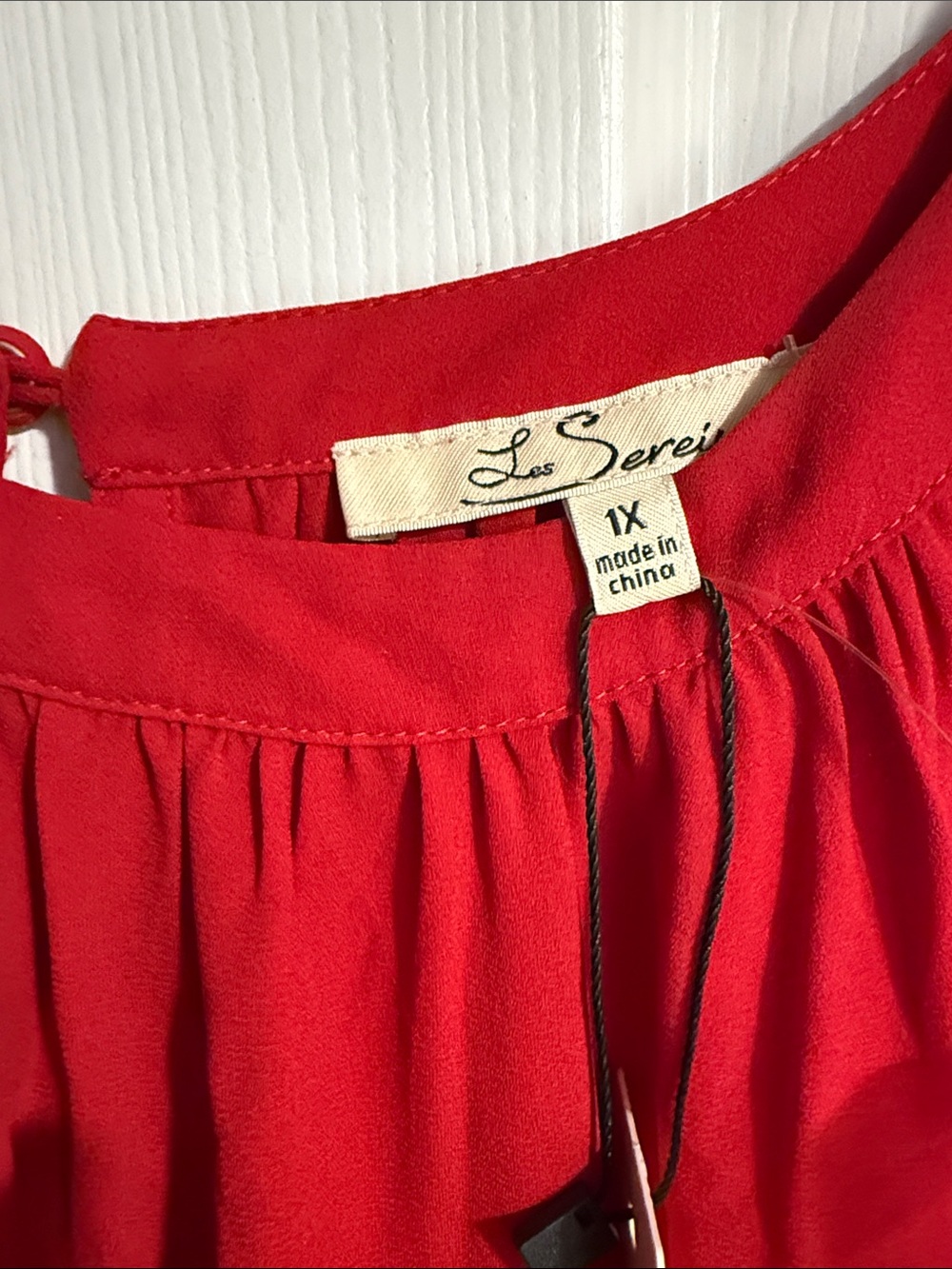 Women's Red Shell Top - Picture 4 of 5